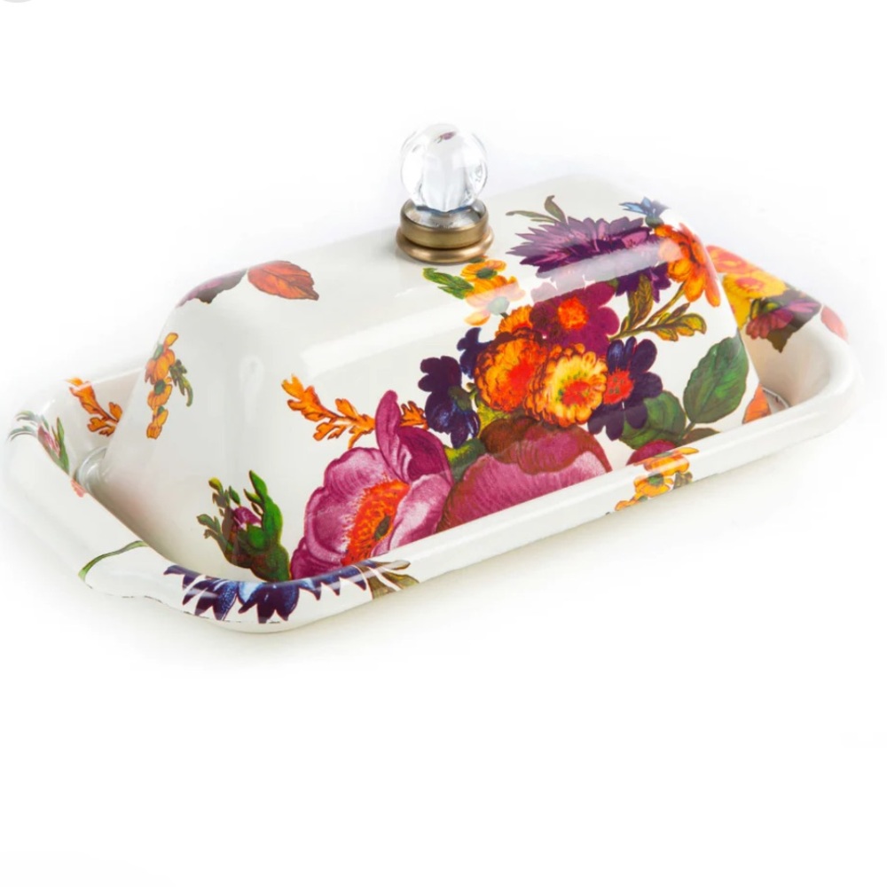 MacKenzie-Childs Flower Market Butter Box-White